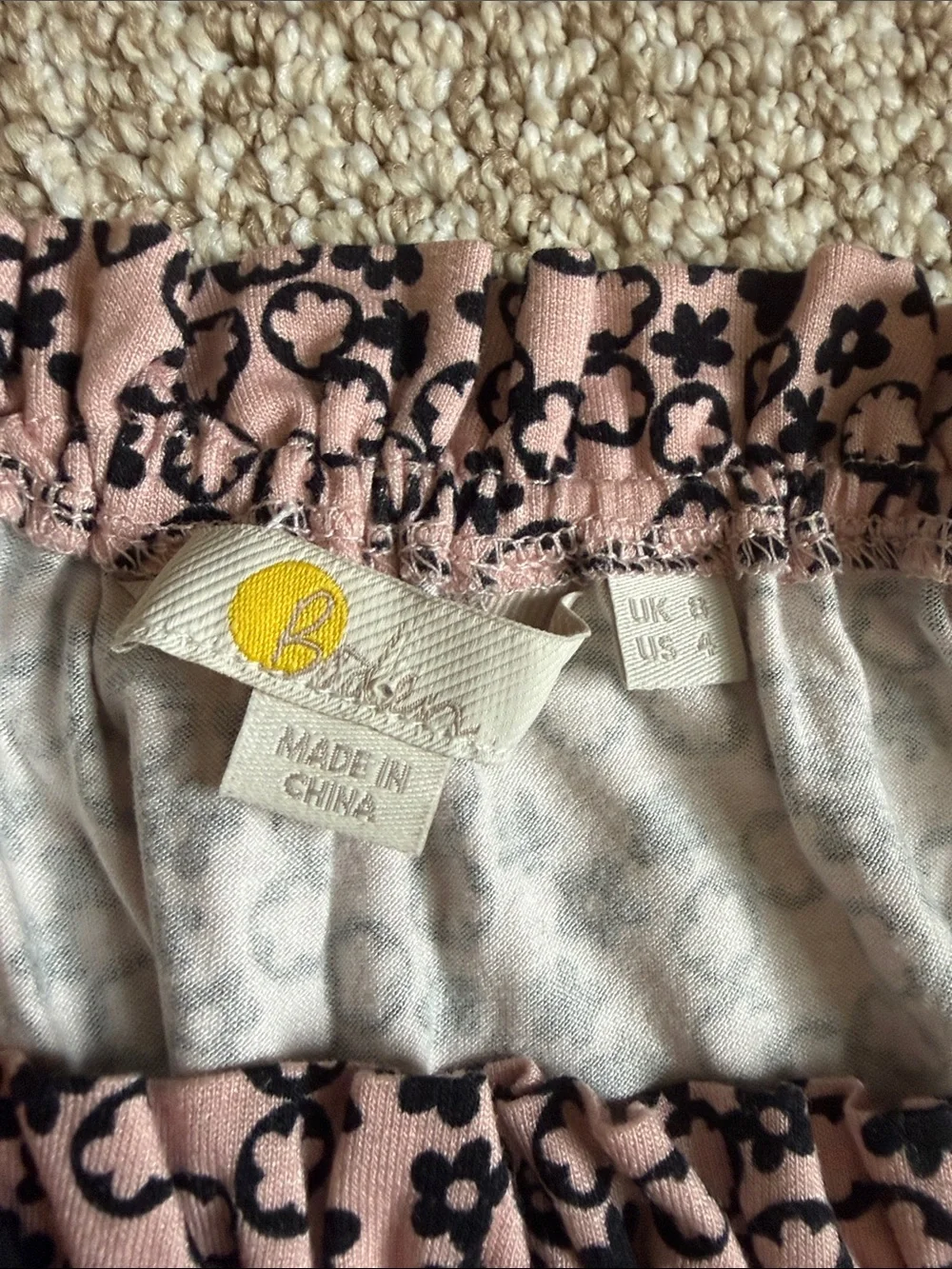 Boden Pink Floral Off-Shoulder Peasant Top